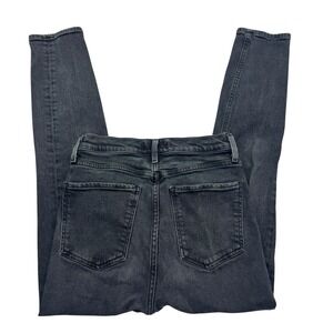 Agolde Nico Jeans Womens 25 Black High Rise Skinny Stretch Denim Button Fly USA